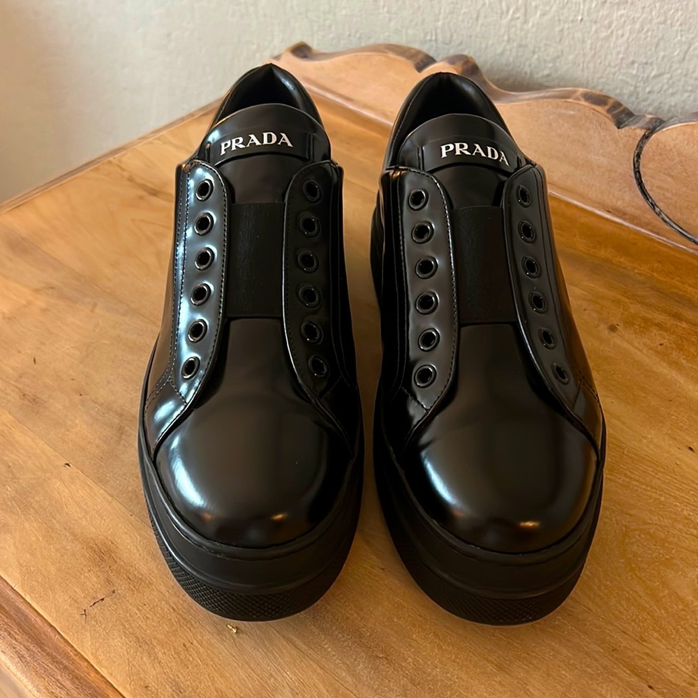 Black Prada platform sneakers. Women’s.